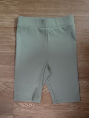 Divided Ribbed Bike Shorts - Sage Green